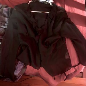 Black See-through sweater gothic lace up